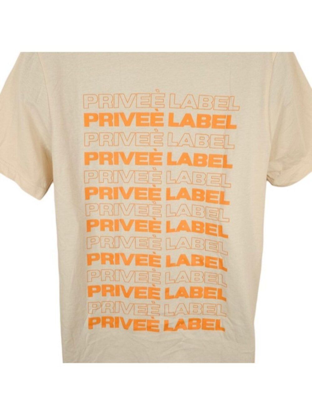 Privee Label T Shirt Mens Size Large Beige Eiffel Tower Streetwear